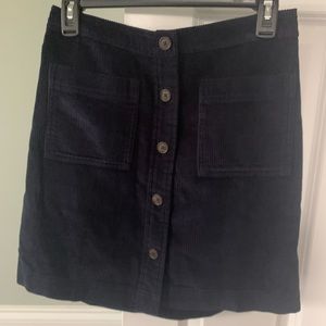 Gap Navy Blue Corduroy Skirt Size XS NWT